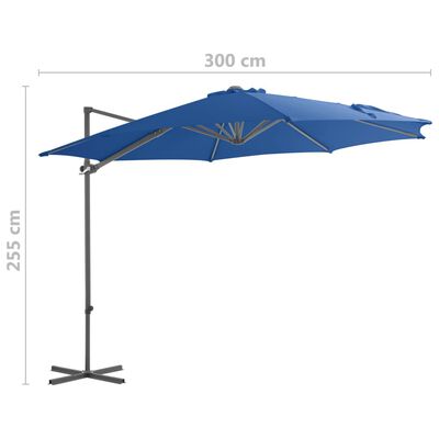 vidaXL Parasol de jardin en porte-à-faux avec mât en acier bleu azuré