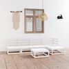 vidaXL Salon de jardin 6 pcs Blanc Bois de pin massif