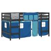 vidaXL Lit mezzanine enfants avec rideaux sans matelas bleu 90x200cm