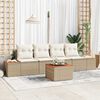 vidaXL Ensemble de canap&eacute; de jardin 5 pcs Beige Poly rotin