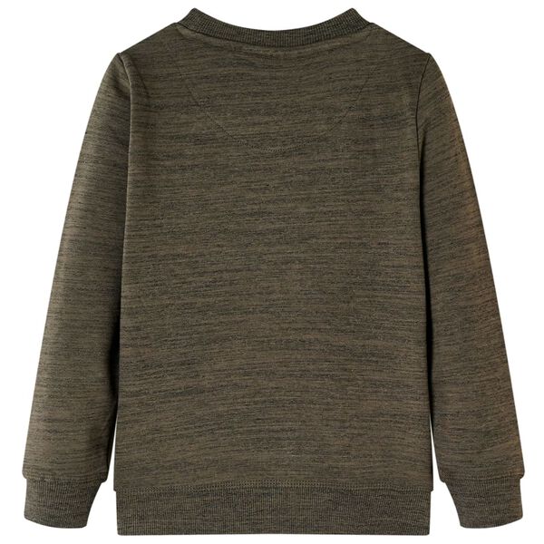 Sweatshirt pour enfants kaki fonc&eacute; m&eacute;lang&eacute; 116
