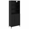 vidaXL Haut Armoire Ch&ecirc;ne noir 69,5 x 34 x 180 cm Bois d'ing&eacute;nierie