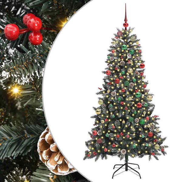 vidaXL Sapin de No&euml;l artificiel Vert 180 cm PVC, plastique et acier