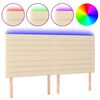 vidaXL T&ecirc;te de lit &agrave; LED Cr&egrave;me 180x5x118/128 cm Tissu