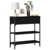 vidaXL Table console Ch&ecirc;ne noir 72,5 x 25 x 75 cm Bois d'ing&eacute;nierie