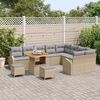 vidaXL Ensemble de canap&eacute; de jardin 12 pcs Beige Poly rotin