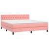vidaXL Sommier &agrave; lattes de lit avec matelas et LED Rose 160x200 cm
