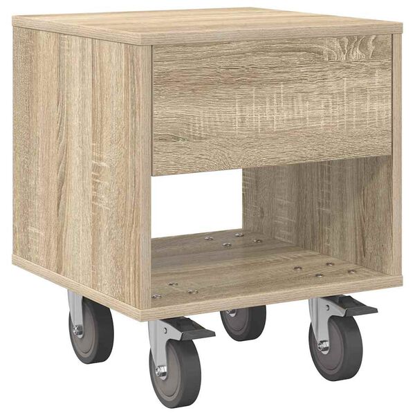 vidaXL Table de chevet Ch&ecirc;ne Sonoma 40,5 x 40 x 48 cm