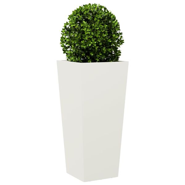 vidaXL Jardini&egrave;res 2 pcs blanc 35x35x75 cm acier