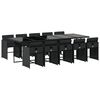 vidaXL Ensemble &agrave; manger de jardin 11 pcs coussins noir r&eacute;sine tress&eacute;e