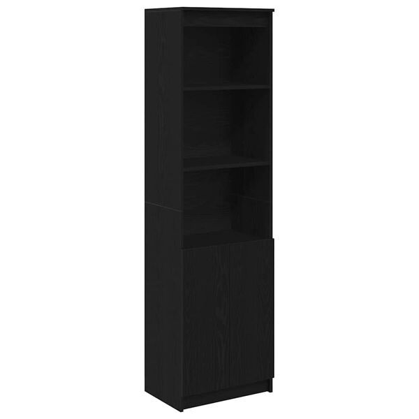vidaXL Buffet haut ch&ecirc;ne noir 50x35x180 cm bois d'ing&eacute;nierie