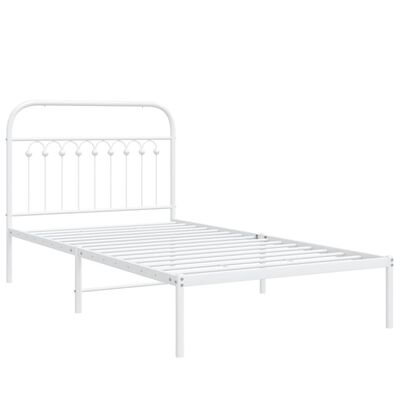 vidaXL Cadre de lit métal sans matelas et tête de lit blanc 100x200 cm