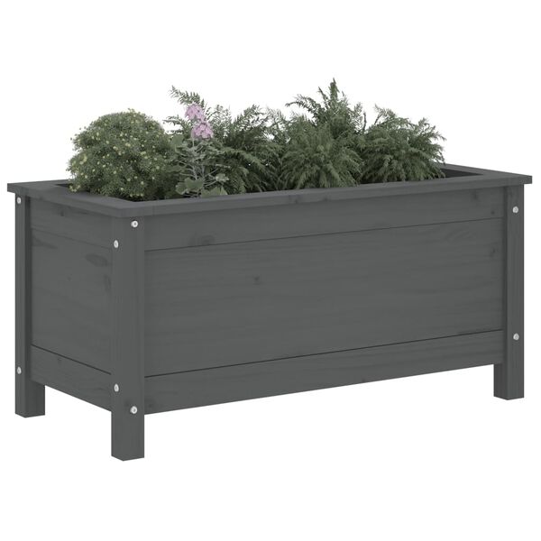 vidaXL Jardini&egrave;re gris 82,5x40x39 cm bois massif de pin
