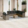 vidaXL Salon de jardin avec coussins 10 pcs gris r&eacute;sine tress&eacute;e