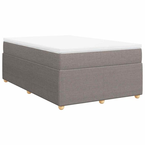 vidaXL Sommier &agrave; lattes de lit avec matelas Taupe 120x200 cm Tissu