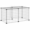 vidaXL Cage animaux de compagnie &agrave; 8 panneaux et porte Noir 35x35 cm