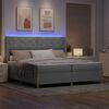 vidaXL Lit &agrave; ressorts avec matelas Gris clair 200 x 200 cm tissu