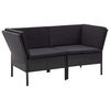 vidaXL Salon de jardin 8 pcs avec coussins r&eacute;sine tress&eacute;e noir
