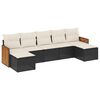 vidaXL Salon de jardin 7 pcs avec coussins noir r&eacute;sine tress&eacute;e