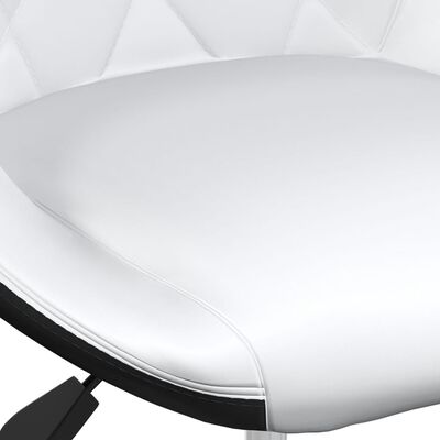 vidaXL Chaise pivotante de salle à manger Blanc et noir Similicuir