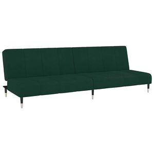 vidaXL Canap&eacute;-lit &agrave; 2 places vert fonc&eacute; velours
