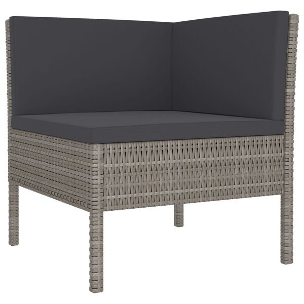 vidaXL Salon de jardin 10 pcs avec coussins R&eacute;sine tress&eacute;e Gris