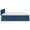 vidaXL Lit avec rangement et LED avec matelas Bleu 200 x 200 cm tissu