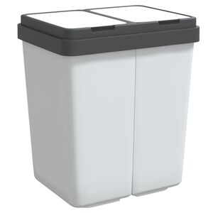 vidaXL Poubelle double blanc 2x25 L