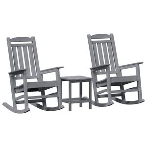 vidaXL Chaise &agrave; bascule 3 pc Gris clair Poly&eacute;thyl&egrave;ne
