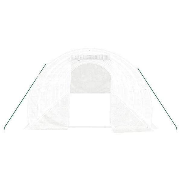 vidaXL Serre avec cadre en acier blanc 24 m&sup2; 8x3x2 m