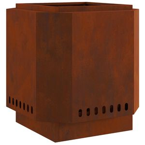 vidaXL Bol de feu sans fum&eacute;e Rouill&eacute; 48 x 48 x 51 cm Acier patin&eacute;