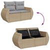 vidaXL Ensemble de canap&eacute; de jardin 11 pcs Beige Poly rotin