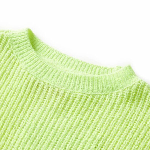 Pull-over tricoté pour enfants jaune fluo 128
