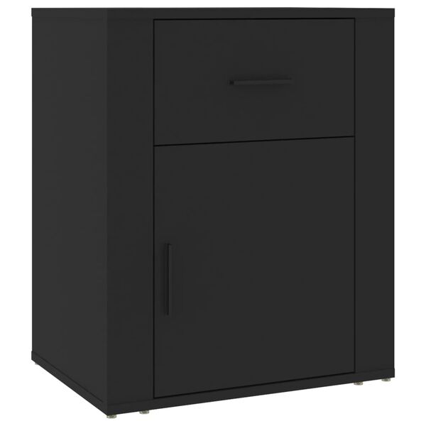 vidaXL Table de chevet Noir 50x36x60 cm Bois d&rsquo;ing&eacute;nierie