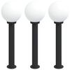 vidaXL Borne lumineuse lot de 3 80 cm noire IP44