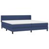 vidaXL Sommier &agrave; lattes de lit avec matelas Bleu 200x200 cm Tissu