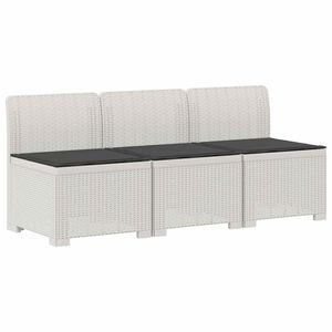 vidaXL Canap&eacute; de jardin 3 places avec coussins look rattan 3 place PP