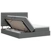 vidaXL Lit de Rangement avec t&ecirc;te de lit Gris fonc&eacute; 180 x 200 cm Tissu