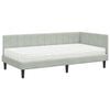 vidaXL Cadre de lit d'angle avec matelas 2 pcs Gris clair Velours