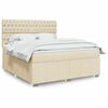 vidaXL Sommier &agrave; lattes de lit avec matelas Cr&egrave;me 180x200 cm Tissu