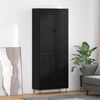 vidaXL Haut Armoire Montage mural 2 pcs Ch&ecirc;ne noir Bois d'ing&eacute;nierie