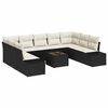 vidaXL Ensemble de canap&eacute; de jardin 9 pcs Noir et Cr&egrave;me Polyrotin