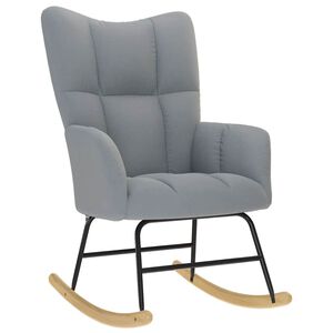 vidaXL Chaise &agrave; bascule Gris clair Tissu