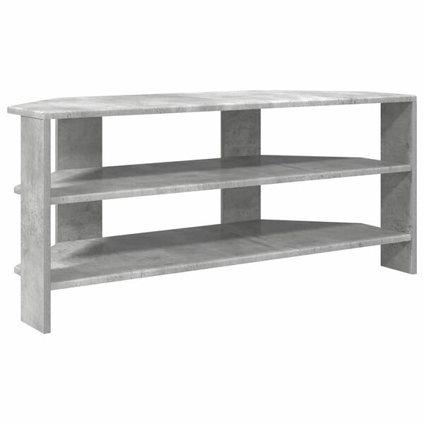 vidaXL MeubleTVd'Angle Gris b&eacute;ton 102x40,5x45cm Bois d'ing&eacute;nierie