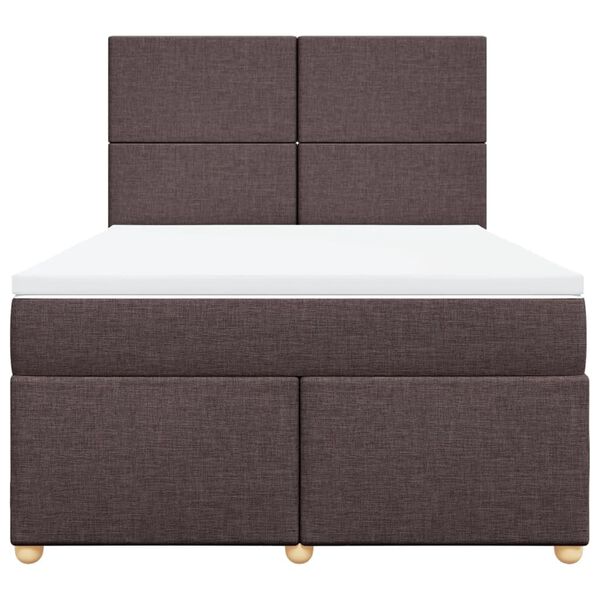 vidaXL Sommier &agrave; lattes de lit avec matelas Marron fonc&eacute; 140x190 cm