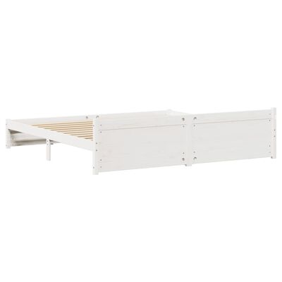 vidaXL Cadre de lit sans matelas blanc 200x200 cm bois massif de pin