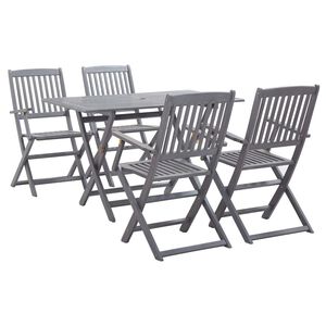 vidaXL Ensemble &agrave; manger de jardin 5 pcs Bois d'acacia massif Gris