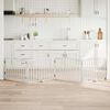 vidaXL Barri&egrave;re pour chiens et porte 4 panneaux blanc bois de peuplier