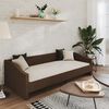vidaXL Lit avec matelas et &eacute;clairage USB Marron fonc&eacute; Tissu 90x200 cm