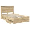 vidaXL Cadre de lit Ch&ecirc;ne Sonoma 135 x 190 cm Bois Ing&eacute;nierie
